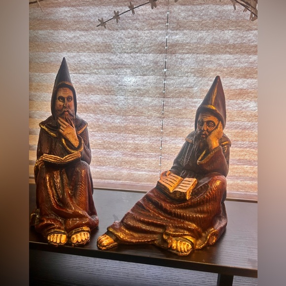 Vintage bookends  10” Studious monks set - Picture 4 of 16